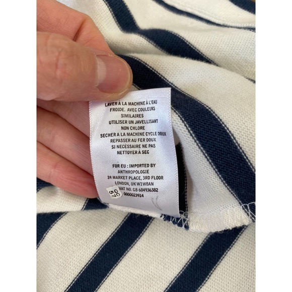 Anthropologie 9-H15 S'CL Size M White Eyelet Striped Shift Dress - Picture 6 of 6